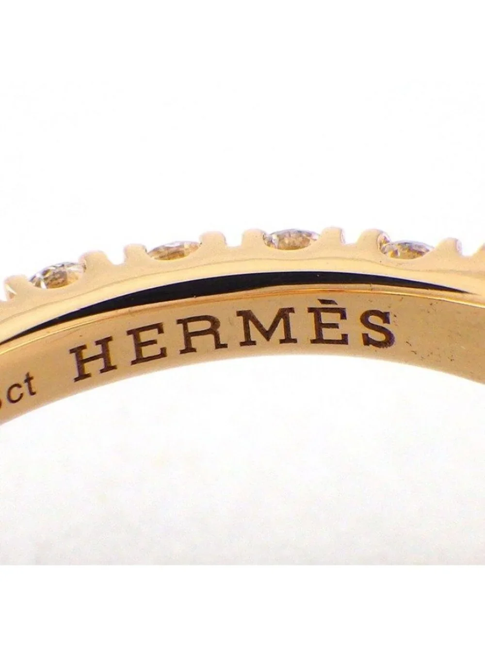Hermes Ring Fitness Toggle Motif Half Circle Points Diamond PG